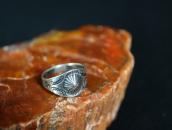 Antique Navajo Concho Repoused & T-bird Stamped Ring c.1930～