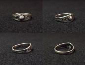 Antique Shell Repouse & 卍 Stamped Narrow Silver Ring  c.1930