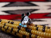 Vtg Zuni Multi-Stone Inlay 『Mickey』 Face Small Ring  c.1965～