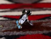 Vtg Zuni Multi-Stone Inlay 『Mickey』 Face Small Ring  c.1965～