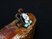 Vtg Zuni Multi-Stone Inlay 『Mickey』 Face Small Ring  c.1965～