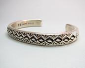 P.Johnson Stamped Silver Cuff Bracelets