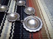 Vintage Handmade Chain Necklace w/5 Silver Concho  c.1970