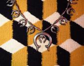 Vintage Cast Naja Silver Beads Necklace  c.1960