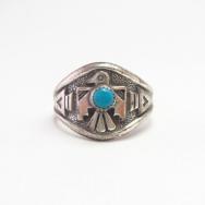Vintage 【Maisel's】 Thunderbird Face Silver Ring w/TQ c.1950～