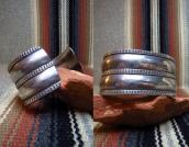 Ambrose Roanhorse Ingot Silver Wide Cuff Bracelet  c.1940