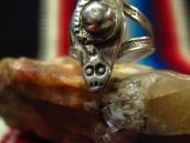 Antique Snake & Bead Applique Silver Tourist Ring  c.1925～