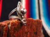Antique Snake & Bead Applique Silver Tourist Ring  c.1925～