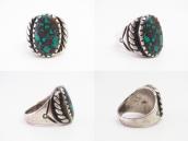 Early Navajo Silver Men's Ring w/Spiderweb Turquoise  c.1920
