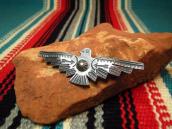 Vintage Thunderbird Shape Stamped Silver Pin Brooch  c.1940～
