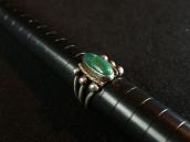 Early Navajo SplitShank Men's Ring w/Green Turquoise c.1910～