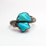 Leekya Deyuse Zuni Vintage Ring w/Carved TQ  c.1950