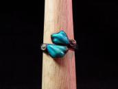 Leekya Deyuse Zuni Vintage Ring w/Carved TQ  c.1950