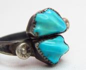 Leekya Deyuse Zuni Vintage Ring w/Carved TQ  c.1950