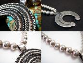【Ernie Lister】Heavy Silver Bead Necklace w/Chiseled Naja Top