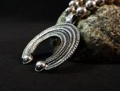 【Ernie Lister】Heavy Silver Bead Necklace w/Chiseled Naja Top