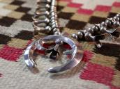 Vtg Heavy Silver Bead & Squash Blossom Naja Necklace c.1960～