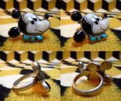 Zuni Vintage Channel Inlay Mickey Face Ring  c.1960～