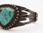 Antique Split Wire Cuff Bracelet w/Drilled Turquoise c.1915～
