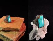 Vintage Split Ring with Square Gem TQ  c.1940