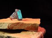 Vintage Split Ring with Square Gem TQ  c.1940