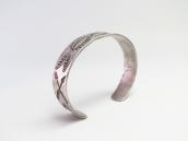 Atq Pueblo or Navajo Stamped Silver Cuff Bracelet  c.1920～