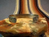 Atq Pueblo or Navajo Stamped Silver Cuff Bracelet  c.1920～