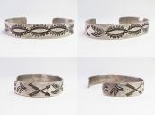 Atq Pueblo or Navajo Stamped Silver Cuff Bracelet  c.1920～