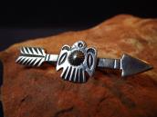 Antique Stamped Arrow & Thunderbird Silver Small Pin  c.1930