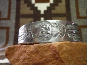 Antique Navajo 卍 Stamped Ingot Silver Cuff Bracelet  c.1920～