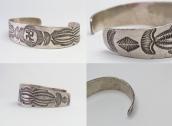 Antique Navajo 卍 Stamped Ingot Silver Cuff Bracelet  c.1920～