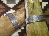 Antique Navajo 卍 Stamped Ingot Silver Cuff Bracelet  c.1920～