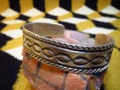 Antique Chisel Stamped Ingot Silver Cuff Bracelet  c.1920～