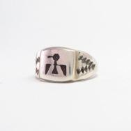 Vintage Hopi or Navajo Thunderbird Overlay Seal Ring c.1950～