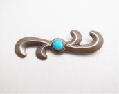 【NAVAJO GUILD】 Cast Silver Pin Brooch w/Turquoise  c.1945～