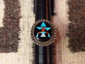 【John Gordon Leekity】Zuni Vtg Knifewing Inlay Ring  c.1940～