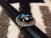 【John Gordon Leekity】Zuni Vtg Knifewing Inlay Ring  c.1940～