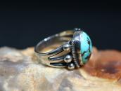 Atq Navajo Ingot Silver Split Shank Ring w/Turquoise c.1920～