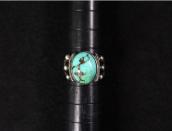 Atq Navajo Ingot Silver Split Shank Ring w/Turquoise c.1920～