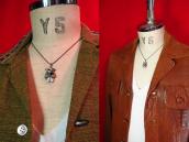 Vintage Zuni Inlay Thunderbird Fob Necklace  c.1970