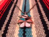 Vintage Zuni Inlay Thunderbird Fob Necklace  c.1970