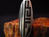 Lawrence Saufkie Hopi Overlay Oval Face Silver Ring  c.1980～