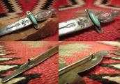 Antique Big Sword Shape Thunderbird&卍 Stamped Pin