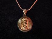 Vintage 14K Gold Our Lady of Gudalupe Fob Necklace
