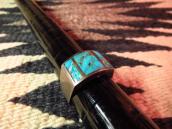 Vintage Zuni Inlay Heavy Silver Ring  c.1950