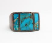 Vintage Zuni Inlay Heavy Silver Ring  c.1950