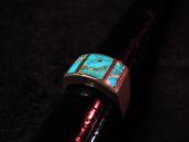 Vintage Zuni Inlay Heavy Silver Ring  c.1950
