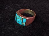 Vintage Zuni Inlay Heavy Silver Ring  c.1950