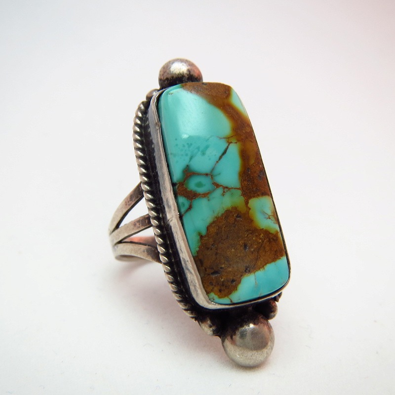 【Fred Thompson】 Navajo Vintage Ring w/Square TQ  c.1970