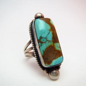 【Fred Thompson】 Navajo Vintage Ring w/Square TQ  c.1970